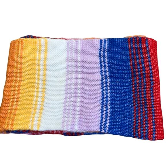 Old Navy Rainbow Color Chunky Knit Sweater Scarf Oblong Soft Boho - Picture 12 of 15